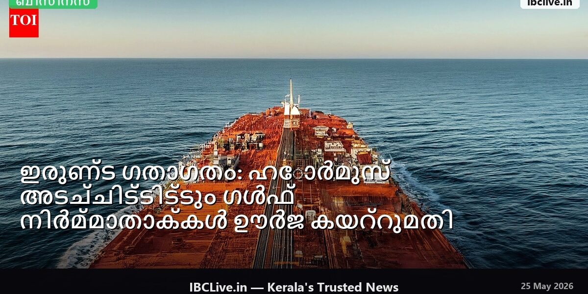 ഹോർമുസ് കടലിടുക്കിലൂടെ സഞ്ചരിക്കുന്ന ഒരു ചരക്കുകപ്പൽ