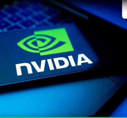 Nvidia-യുടെ ലോഗോയും വളരുന്ന ഓഹരി വിപണി ഗ്രാഫും
