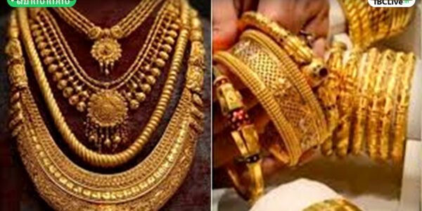 സ്വർണ്ണാഭരണങ്ങൾ പ്രദർശിപ്പിച്ചിരിക്കുന്ന ഒരു കടയുടെ ചിത്രം