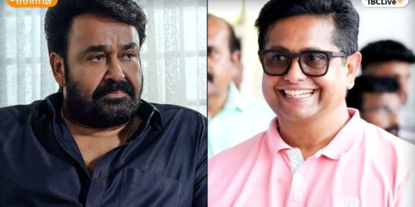 ദൃശ്യം 3 സിനിമയുടെ പോസ്റ്റർ, മോഹൻലാലും ജീത്തു ജോസഫും ചേർന്നു നിൽക്കുന്നു