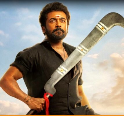 സൂര്യയും തൃഷയും പ്രധാന കഥാപാത്രങ്ങളെ അവതരിപ്പിക്കുന്ന 'കറുപ്പ്' എന്ന സിനിമയുടെ പോസ്റ്റർ.