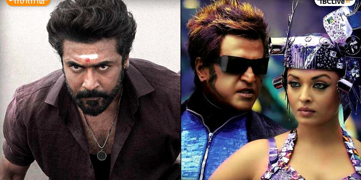 സൂര്യയുടെ 'കറുപ്പ്' എന്ന സിനിമയുടെ പോസ്റ്റർ. സൂര്യ ഗംഭീര ലുക്കിൽ നിൽക്കുന്നു.