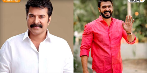 വിവേക് ഗോപനും മമ്മൂട്ടിയും ഒരുമിച്ച് സെറ്റിൽ നിൽക്കുന്ന ഫോട്ടോ