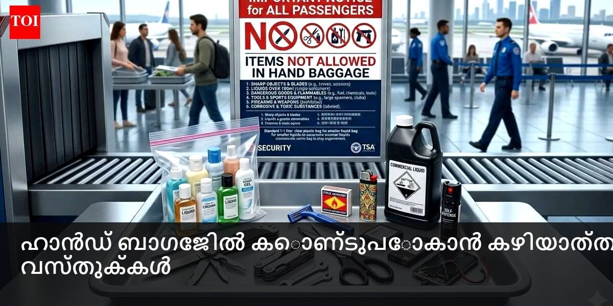 ചില ഇനങ്ങളിൽ ചുവന്ന X അടയാളങ്ങളുള്ള ലഗേജ് കൈവശം വച്ചിരിക്കുന്ന ഒരു വ്യക്തിയുടെ ചിത്രം