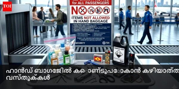 ചില ഇനങ്ങളിൽ ചുവന്ന X അടയാളങ്ങളുള്ള ലഗേജ് കൈവശം വച്ചിരിക്കുന്ന ഒരു വ്യക്തിയുടെ ചിത്രം