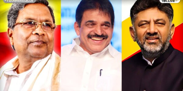 കർണാടക മുഖ്യമന്ത്രി സിദ്ധരാമയ്യയും ഉപമുഖ്യമന്ത്രി ഡി.കെ. ശിവകുമാറും കോൺഗ്രസ് അധ്യക്ഷൻ മല്ലികാർജുൻ ഖാർഗെയും രാഹുൽ ഗാന്ധിയും കെ.സി. വേണുഗോപാലും ചർച്ചയിൽ പങ്കെടുക്കുന്നു