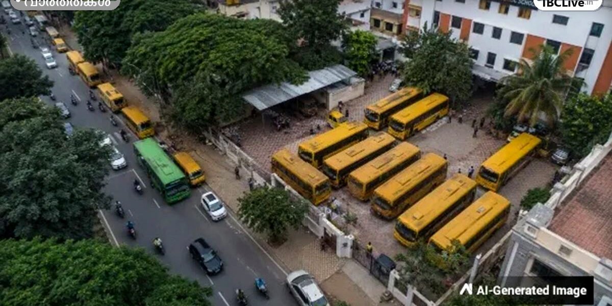 സ്കൂൾ ബസ് ഫീസ് വർദ്ധനവിനെക്കുറിച്ച് സംസാരിക്കുന്ന രക്ഷിതാക്കൾ