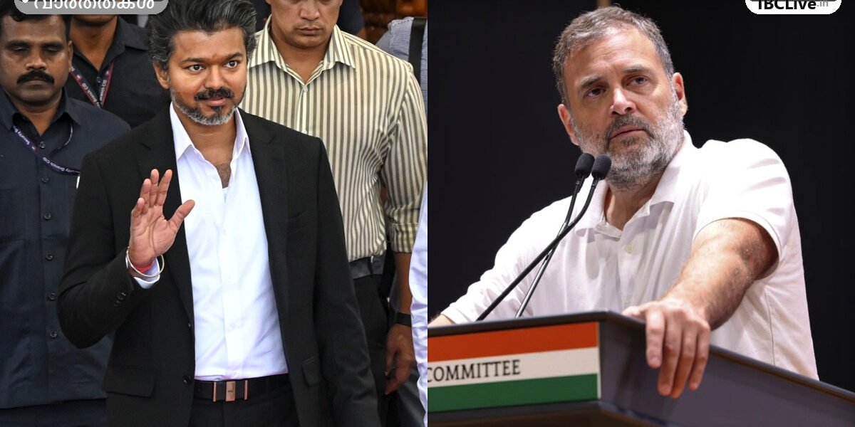 തമിഴ്നാട് മുഖ്യമന്ത്രി ജോസഫ് വിജയ് ഡൽഹിയിൽ മാധ്യമങ്ങളോട് സംസാരിക്കുന്നു.