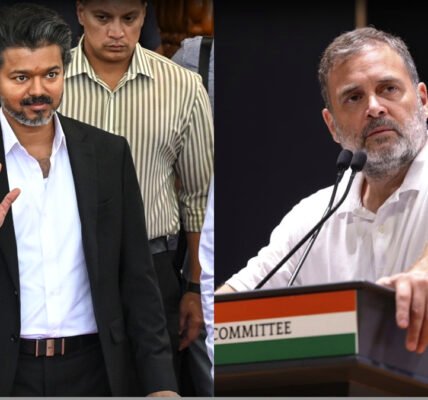 തമിഴ്‌നാട് മുഖ്യമന്ത്രി ജോസഫ് വിജയ് ഡൽഹിയിൽ മാധ്യമങ്ങളോട് സംസാരിക്കുന്നു.