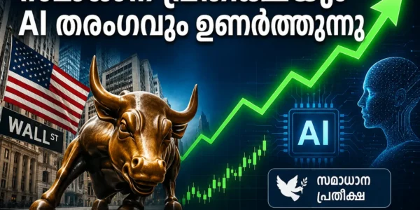 യുഎസ് ഓഹരി വിപണി കുതിക്കുന്നു: സമാധാന പ്രതീക്ഷയും AI തരംഗവും ഉണർത്തുന്നു
